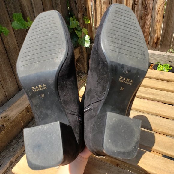 Zara black suede booties. Size 37 - Picture 8 of 15